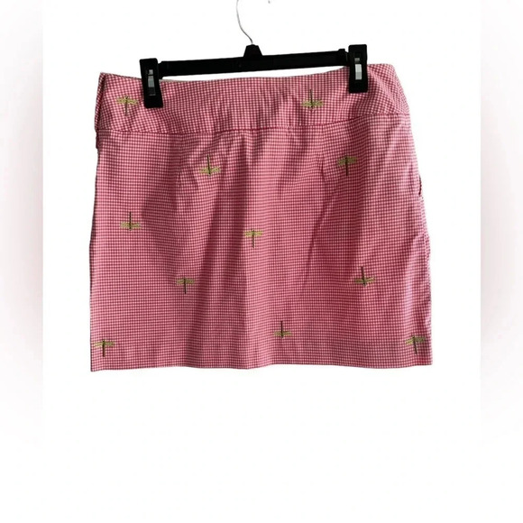 J. Crew Gingham and Dragonfly Skirt Pink Size 8 - Picture 1 of 4